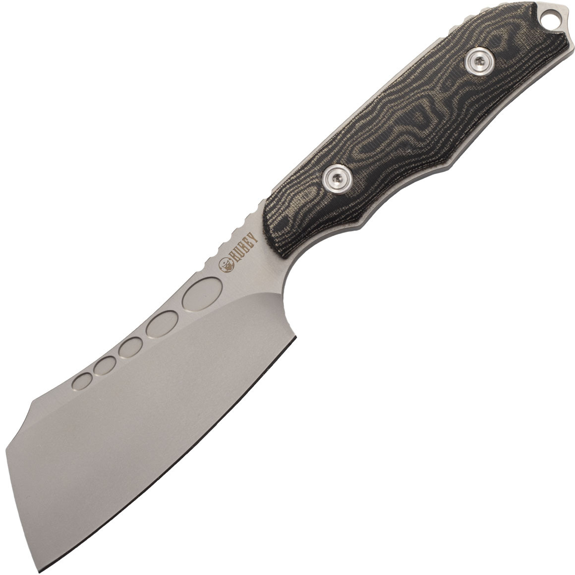 KUBEY Aiden Full Tang Fixed Blade Knife Black Micarta Handle w/ Leather Sheath KU341A