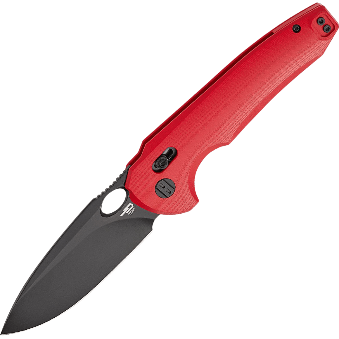 Bestech NOCTAR 14C28N Black stonewashed finish with red G10 handle BG66G