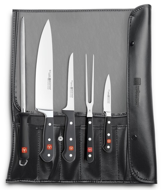 WUSTHOF sada GOURMET 6ks, kuchynské nože, ocielka a rolovacia taška