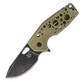 FOX FX-526 ALG Jesper Voxnaes Suru, Black Stonewashed Plain Blade, Green Aluminum Frame - KNIFESTOCK