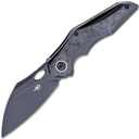 Bestech NOGARD M390, Black Stonewash, Titanium+Black blue marble carbon fiber inlay, Black stonewas - KNIFESTOCK