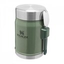 STANLEY seria CLASSIC Borcan Alimentar Cu Furculiță - Hammertone Verde 0,4L - KNIFESTOCK