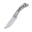 KUBEY Ishtar Couteau Pliant à Verrouillage Frame Gris Manche en Titane KU170C - KNIFESTOCK