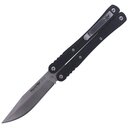 BLACK FOX Balisong, Lame 440 Satinée, Manches G10, BF-501 - KNIFESTOCK