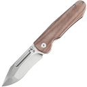 KANSEPT Superhawk Stonewashed CPM S35VN 0.157" / 4.0mm Titanium &amp; Brown Micarta K1084B1 - KNIFESTOCK