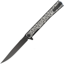 Ocaso Solstice Engraved Titanium + Black / Scroll Pattern 10ESB - KNIFESTOCK