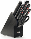 WUSTHOF ensemble CLASSIC 8 pièces, bloc, ciseaux, fusil et couteaux de cuisine, foncé - KNIFESTOCK