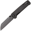 QPS Penguin V2 D2, black stonewash, Manico: Micarta marrone scuro QS130V2-A2 - KNIFESTOCK