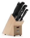WUSTHOF set SILVERPOINT 6-delig, blok + messen, licht - KNIFESTOCK