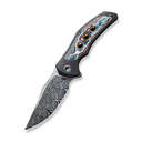 We magnetron black titanium handle with nebula Fat Carbon Fiber inlay Heimskringla Damasteel Blade w - KNIFESTOCK