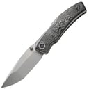 We Knife SwordfinAluminum Foil Carbon Fiber Handle Gray Titanium LinerSilver B - KNIFESTOCK