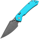Tenable Knives Fenrir Damascus,Blue Anodized Aluminum+  Fishscale B1034H8 - KNIFESTOCK