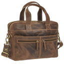 GreenBurry Vintage Leather Briefcase 15&quot; Laptop Antique brown 38x26cm - KNIFESTOCK