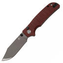 QSP Knife Kali, Button lock, 14C28N champagne ce, Dark red G10 QS159-A2 - KNIFESTOCK