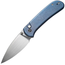 We Knife QubitBlue Titanium HandleHand Rubbed Satin CPM 20CV BladeButton Lock - KNIFESTOCK