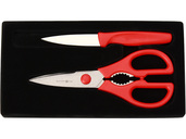 Wüsthof készlet konyhai olló 21 cm és zöldségvágó kés 8 cm D9354r piros - KNIFESTOCK
