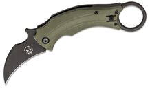 FOX/Bastinelli Black Bird Folding Karambit, N690Co Black Blade, OD Green G10 Handles FX-591 OD - KNIFESTOCK