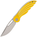 Petrified Fish PFE06 Nightingale Sand blasting 14C28N Yellow G10 PFE06YP - KNIFESTOCK