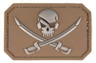Mil-Tec PATCH 3D SKULL W: SWORDS PVC M.KLETT dark coyot 16832219 - KNIFESTOCK