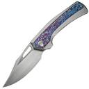 WE Polished Bead Blasted Titanium Handle With Flamed Titanium InlayHand Rubbed - KNIFESTOCK