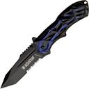 Smith and Wesson Black Ops 3 met blauwe handgreep, met 40% gekarteld tanto lemmet - KNIFESTOCK