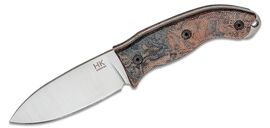 Ontario Hiking Fixed Blade Knife 3.4&quot; Satin Drop Point, Brown/Black Micarta Handles, Leather  ON8187 - KNIFESTOCK