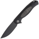 Petrified Fish PFB03 Stamp Black Stonewashed D2 Carbon Fiber With Black G10 PFB03DDW - KNIFESTOCK