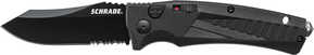 Schrade Black Clip Point 40% Ser Blade, Oțel AUS-8, Blocare cu Buton, Mâner din Aluminiu cu Spargăto - KNIFESTOCK