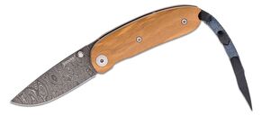 Lionsteel Mini Damascus Heinsgringla Olive wood handle, wood box 8210D UL - KNIFESTOCK