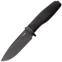Lion Steel Feststehendes Messer M390 SCHWARZE Klinge, SCHWARZES Burlap, Ti-Parierstange, Lederscheid - KNIFESTOCK