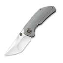 We Thug Knife Gray Hand Rubbed Titanium Handle Satin Finished CPM-20CV Blade 2103a - KNIFESTOCK