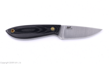 Brisa Bobtail 80-Black micarta 12C27 Flat Sheath Bobtail 80 Leather BRS-035-9961-1550 - KNIFESTOCK