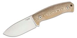 Lionsteel Fixed Blade M390 satin blade, Natural CANVAS Handle, leather sheath M2M CVN - KNIFESTOCK