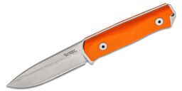 Lionsteel Fixed Blade Sleipner Steel stone washed, ORANGE G10 handle, leather sheath B41 GOR - KNIFESTOCK