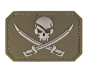 Mil-Tec PATCH 3D SKULL W: SWORDS PVC M.KLETT oliva 16832201 - KNIFESTOCK