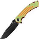 Kansept Pretatout Black Stonewashed 154CM Green and Orange G10 T1032T2 - KNIFESTOCK