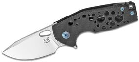 Fox Knives FX-526 CFBL Jesper Voxnaes Suru Fliper Satin Blade CF Frame Hardware Blue - KNIFESTOCK