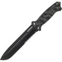 Schrade Lg Cu Lamă Fixă, Oțel Carbon Înalt SK5, Lamă Acoperită cu Pulbere Neagră, Capăt Metalic, Bal - KNIFESTOCK