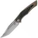 Bestech TOGATTA M390, Satin, Titanium+Marble Carbon fiber inlay, Light grey BT2102F - KNIFESTOCK