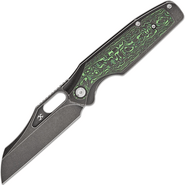 Kansept Tuckamore Black Stonewashed CPM 20CV Black Stonewashed Titanium +Green Carbon Fiber K1052A3 - KNIFESTOCK