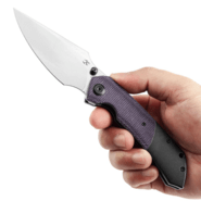 Kansept Fenrir Stonewashed CPM S35VN Blackwash Titanium + Purple Micarta K1034Z1 - KNIFESTOCK