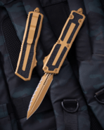 Microtech SCARAB II GEN III D/E FULL SERRATE CERAKOTE RAL 8000 1280-3CRA - KNIFESTOCK