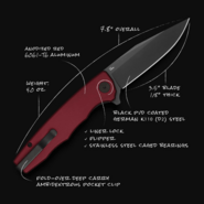 Ocaso Strategy Red Aluminum + Black PVD 29RDB - KNIFESTOCK