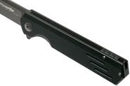 BLACK FOX Revolver Harmaa Suora Terä, Musta G10 Kahvat, Liner Lock BF-740 TI - KNIFESTOCK