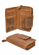 Portofel cu fermoar din piele vintage GreenBurry 1815-25 - KNIFESTOCK