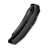 WE Knife Epaulette Diamond Patterned Black Titanium HandleBlack Stonewashed Bohler M390 Blade - KNIFESTOCK