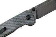 QPS Penguin V2 D2, black stonewash, Manico: Denim micarta QS130V2-B2 - KNIFESTOCK