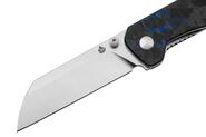 QPS Penguin V2 D2, 2-Ton-Finish Stonewash - Satin, Griff: Blau zerkleinertes CF ove - KNIFESTOCK