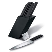 VICTORINOX Swiss Modern Cutlery Block black, filled 6.7186.63 - KNIFESTOCK