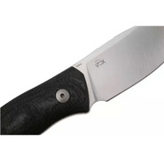 MKM SMALL LOV – M390 SATIN blad, MARBLE KOLFIBER handtag, +FICKA LÄDERSLIDA - KNIFESTOCK